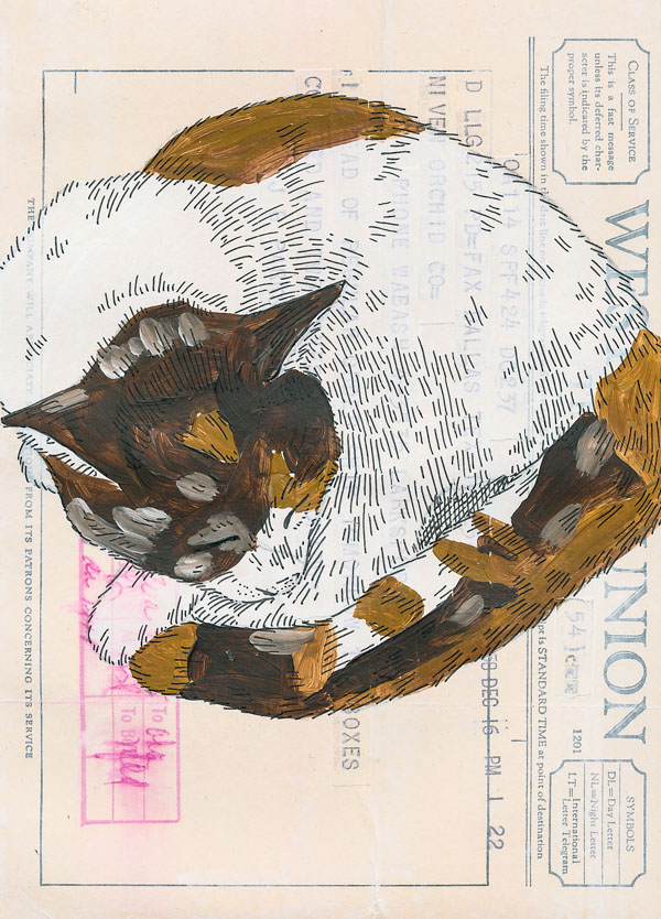 Ephemera Painting - finish inking the image